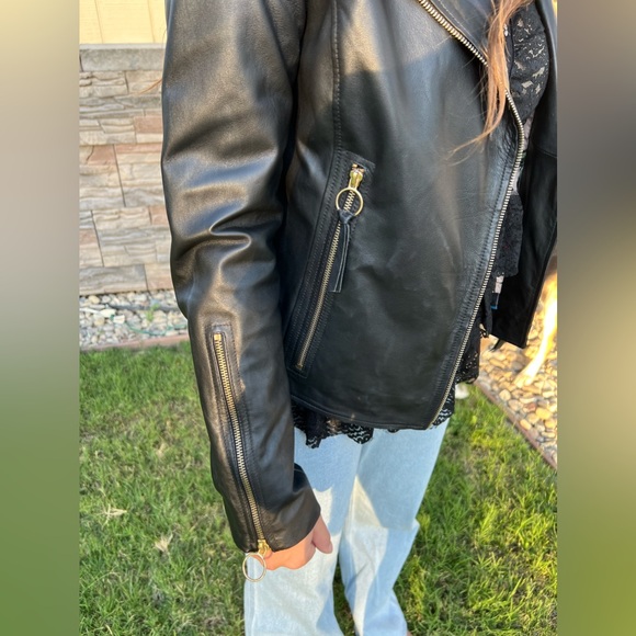 NWT Sam Edelman Leather Moto Jacket (Small) - Picture 3 of 7